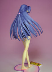 00s 1girl barefoot female_focus figure half_updo long_hair nerine one-piece_swimsuit photo_(medium) purple_hair school_swimsuit shuffle! solo swimsuit very_long_hair