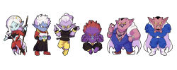 Rule 34 | 1girl, 6+boys, absurdres, abura (dragon ball), armor, barefoot, belt, black belt, black bodysuit, black facial hair, black gloves, black hair, black nails, black pants, black shirt, blue pants, blue shirt, blue skin, blue tongue, bodysuit, boots, breasts, brother and sister, cape, character logo, chibi, chibi only, clenched hands, clothing cutout, colored sclera, colored skin, colored tongue, commentary request, covered pectorals, crossed arms, d norainu b, dabura, demon boy, demon girl, dragon ball, dragon ball daima, dragon ball heroes, dragon ball online, dragon ball xenoverse, dragonball z, earrings, facial hair, family, fangs, fat, fat man, father and daughter, father and son, fin (dragon ball), fingerless gloves, fu (dragon ball), gloves, grandfather and grandson, grin, high heels, highres, holding, holding staff, horns, husband and wife, index finger raised, jewelry, juliet sleeves, large ears, long hair, long sleeves, looking at viewer, mira (dragon ball), mother and son, multicolored bodysuit, multicolored skin, multiple boys, muscular, muscular male, mustache, necklace, open mouth, pants, parent and child, pectorals, pink horns, pink skin, plunging neckline, pointy ears, ponytail, potara earrings, puffy sleeves, purple belt, purple eyes, purple lips, purple skin, red bodysuit, red eyes, red sclera, red skin, round eyewear, sheath, sheathed, shirt, short hair, siblings, singlet, skull necklace, slit pupils, smile, smirk, sphere earrings, staff, stomach cutout, sword, tendril, tinted eyewear, tongue, tongue out, topless male, towa (dragon ball), uncle and nephew, underboob, undercut, very short hair, wakizashi, weapon, weapon on back, white armor, white background, white belt, white boots, white cape, white hair, widow&#039;s peak, yellow-tinted eyewear, yellow boots, yellow pants, yellow sclera
