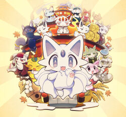 1other 6+boys 6+girls androgynous animal_ears animal_feet animal_hands antlers bayachao bell cat_boy cat_ears cat_tail chabashira_kintoki character_request chibi chibikemo chiharu_(makemon!) cloak commentary_request creature everyone fire forehead_jewel fox_boy fox_ears fox_girl fox_tail furry furry_female furry_male gennou_(makemon!) highres horns izanari_(makemon!) japanese_clothes jingle_bell kinari_(makemon!) kirimaru_(makemon!) kitsune kohaku_(makemon!) kokuri_(makemon!) koyuki_(makemon!) leaf looking_at_viewer makemon! miko miu_(makemon!) multiple_boys multiple_girls nine-tailed_okitsune_tale nui_(makemon!) pawpads sitting tail tanuki temari_(makemon!) torii