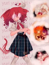 adachi_rei blood blush confessions_of_a_rotten_girl_(vocaloid) glasses himejoshi kasane_teto non-web_source nosebleed robot spread_legs sukone_tei tail tail_wagging trapped utane_uta utau vippaloid yokune_ruko yuri
