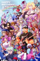 Rule 34 | 6+boys, 6+girls, baseball cap, beatmania iidx, bemani, blonde hair, blue eyes, blue hair, candy, character request, clenched teeth, dated, dj taka (bemani), elpis (beatmania), fang, food, gitadora, guitar, happy birthday, hat, highres, instrument, lollipop, long hair, multiple boys, multiple girls, nurse, nurse cap, one eye closed, pink eyes, pink hair, pop&#039;n music, rainbow, real life, red hair, short hair, smile, sunglasses, t phthal you, tamako (pop&#039;n music), teeth, tran (beatmania), v