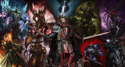 absurdres adeptus_astartes alternate_universe animal_skull bird_skull blood_angels chaos_(warhammer) chaos_space_marine chaos_undivided chaos_undivided_(symbol) corvus_corax_(warhammer) cyborg daemon_primarch daemon_prince dark_angels ferrus_manus high_ponytail highres imperial_fists iron_hands_(warhammer) jaghatai_khan khorne_(symbol) kim_chan oversized_wings leman_russ lion_el&#039;jonson lion_pelt monster nurgle_(symbol) pelt ponytail primarch raven_guard roboute_guilliman rogal_dorn salamanders_(warhammer) sanguinius slaanesh_(symbol) space_wolves the_fallen_(warhammer_40k) tzeentch_(symbol) ultramarines vulkan warhammer_40k white_scars wings