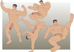 1boy abs anus ass bara beard_stubble biceps black_hair blankandlove collage completely_nude facial_hair feet flexing full_body girthy_penis grin handstand highres huge_pectorals large_penis looking_at_viewer lucas_lee lying male_focus muscular muscular_male navel nipples nude on_back one_arm_handstand penis presenting salute scott_pilgrim_(series) scott_pilgrim_takes_off shaved_body short_hair smile spread_legs stubble thighs uncensored v-taper