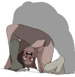 Rule 34 | 2boys, anal, body hair, doppel (bonnypir), feet, invisible man, male focus, male penetrated, multiple boys, nude, original, penis, sex, size difference, sketch, socks, testicles, wince, yaoi