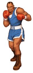 Rule 34 | 1boy, absurdres, balrog (street fighter), black hair, boots, boxing gloves, boxing shorts, capcom vs snk, dark-skinned male, dark skin, fighting stance, game cg, grin, highres, lace-up boots, male focus, missing tooth, mori toshiaki, muscular, muscular male, non-web source, official art, short hair, shorts, simple background, smile, solo, street fighter, tank top, torn clothes, torn sleeves, veins, veiny arms, white background