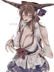 1girl artist_request breasts character_request cleavage horns large_breasts tagme touhou