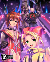 1girl 3boys blonde_hair blue_eyes brown_hair dominique_cross gloves green_eyes hat kou_leifoh mole multiple_boys open_clothes open_shirt sabotender seedark shirt short_hair sion_barzahd snow tattoo the_bouncer volt_kreuger winter