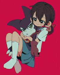 Rule 34 | ai (digimon), digimon, digimon (creature), digimon tamers, gloves, highres, impmon, scarf, skirt