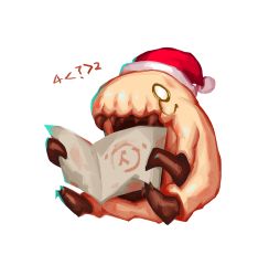 1other annoicw half-life half-life_(series) half-life_2 hat headcrab holding holding_paper lamarr math monocle numbered paper reading santa_hat sitting solo white_background