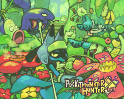 arbok aspear_berry banana berry berry_(pokemon) breloom capcom flower food fruit gen_1_pokemon gen_3_pokemon gen_4_pokemon legendary_pokemon lucario mankey maylene_(pokemon) monster_hunter_(series) mythical_pokemon nintendo parody plant pokemon pokemon_(creature) pokemon_dppt shaymin shaymin_(land) shroomish tree tropius venusaur vileplume vines weepinbell zenimaki