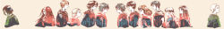 4girls 6+boys absurdres black_hair blonde_hair comparison draco_malfoy ginny_weasley glasses harry_potter harry_potter_(series) hermione_granger highres james_potter lily_evans lineup long_image luna_lovegood multiple_boys multiple_girls neville_longbottom orange_hair peter_pettigrew red_hair remus_lupin robe ron_weasley severus_snape sirius_black ugokerutotoro wide_image witch wizard wizarding_world
