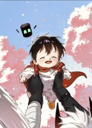 1boy artist_request black_eyes black_hair male_focus mori_(on_the_way_to_meet_mom) on_the_way_to_meet_mom shirt short_hair source_request white_shirt