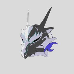 3d detail dragon_horns grey_background headgear helmet helmet_only horns model swordsoul_of_mo_ye yu-gi-oh!