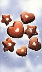 candy chocolate chocolate_heart chocolate_lady_no_karasawagi commentary fate/grand_order fate_(series) food food_focus heart heart-shaped_food lasengle light_particles no_humans official_art sparkle star-shaped_chocolate star-shaped_food star_(symbol) third-party_source white_background