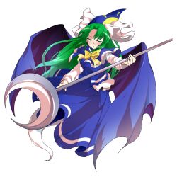Rule 34 | 1girl, alphes (style), blue capelet, blue hat, blue shirt, blue skirt, bow, bowtie, breasts, capelet, commentary request, crescent, dairi, demon wings, full body, ghost tail, green eyes, green hair, hair intakes, hat, highres, holding, holding staff, large variant set, long hair, long skirt, long sleeves, looking at viewer, medium breasts, mima (touhou), parody, shirt, skirt, skirt set, smile, solo, staff, style parody, sun, touhou, touhou (pc-98), transparent background, undershirt, variant set, white shirt, wing cape, wings, wizard hat, yellow bow, yellow bowtie