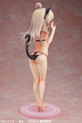1girl absurdres ahoge animal_ears ass back bare_legs bare_shoulders barefoot black_panties bra cat_ears cat_girl cat_lingerie cat_tail fake_animal_ears fake_tail figure figure_(medium) from_behind full_body highres legs long_hair meme_attire official_art onii-chan_wa_oshimai! oyama_mahiro panties photo_(medium) solo standing tail underwear underwear_only
