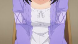 1girl animated animated_gif anime_screenshot clothes_lift inu_ni_nattara_suki_na_hito_ni_hirowareta inukai_karen panties pov pulling_own_clothes purple_panties skirt skirt_lift solo underwear