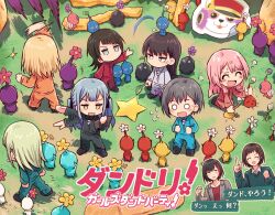 &lt;|&gt;_&lt;|&gt; 6+girls :d ^_^ afterimage anger_vein bang_dream! bang_dream!_it&#039;s_mygo!!!!! black_jumpsuit black_ribbon blonde_hair blue_eyes blue_hair blue_jumpsuit blue_pikmin blush bullfalk chibi chibi_only chihaya_anon clipboard closed_eyes collared_shirt creature_on_head crossover flipped_hair flower flying_sweatdrops green_jumpsuit green_sweater grey_hair grey_jacket grey_jumpsuit hair_ribbon hazawa_tsugumi holding holding_clipboard jacket jewelry jitome jumpsuit kneeling logo_parody long_hair long_sleeves michelle_(bang_dream!) misumi_uika mitake_ran mole mole_under_eye multiple_girls necklace nintendo o_o open_clothes open_jacket open_mouth orange_jumpsuit outdoors pikmin_(creature) pikmin_(series) pink_flower pink_hair pulling purple_flower purple_pikmin red_jumpsuit red_pikmin red_shirt ribbon salute shiina_taki shirt short_hair smile sparkle squeans standing sweatdrop sweater takamatsu_tomori throwing togawa_sakiko translation_request two_side_up v-shaped_eyebrows wakaba_mutsumi waving_arm white_flower white_pikmin white_shirt yahata_umiri yellow_flower yellow_pikmin