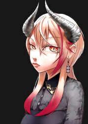 Rule 34 | 1girl, absurdres, collared, collared shirt, earrings, emtshel, highres, jewelry, kokuyou lira, light brown hair, mole, mole under eye, multicolored hair, see-through clothes, see-through sleeves, shirt, vee (vtuber), virtual youtuber