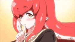 1girl 2025 20s ajin_ga_osuki_nan_desu_ne animated animated_gif blush cephalopod_eyes dress furry furry_with_non-furry hetero interspecies monster monster_girl octopus octopus_girl puru_(ajin_ga_osuki_nan_desu_ne) queen_bee sailor_collar school_uniform squid_girl tagme tentacle_hair tentacles yellow_eyes