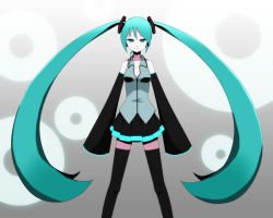 detached_sleeves hatsune_miku ica long_hair skirt solo thighhighs twintails very_long_hair vocaloid zettai_ryouiki