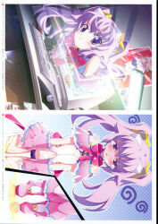 @_(symbol) absurdres between_legs blood_tune blush bow bowtie capelet chaos;head chaos;head_love_chu_chu! check_rating clothing_cutout computer_keyboard computer_mouse crying crying_with_eyes_open embarrassed erin-fray_orgel exif_rotation figure fingerless_gloves fingernails flat_chest frilled_capelet frilled_gloves frilled_skirt frills gloves hair_ornament hair_over_face hand_between_legs highres jewelry long_hair looking_at_viewer magical_girl matsuo_yukihiro monitor mousepad_(object) navel non-web_source off-shoulder_capelet official_art open_mouth panties pee pee_puddle pee_stain peeing peeing_self poster_(object) pout puddle purple_eyes purple_hair red_bow ribbon seira_orgel skirt stained_panties stomach_cutout streaming_tears tearing_up tears thighhighs through_medium through_screen trembling triangle_mouth twintails underwear wet wet_clothes wet_panties white_thighhighs