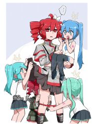 ... 5girls carrying carrying_person child clothes_lift drill_hair female_pervert hatsune_miku kasane_teto multiple_girls nejikyuu panties pervert pulling_another&#039;s_clothes red_eyes red_panties skirt skirt_lift twin_drills twintails underwear vocaloid