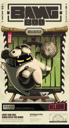absurdres ball bangboo_(zenless_zone_zero) bell bowl chair commentary english_commentary english_text highres kicking mascot official_art robot solo yellow_eyes zenless_zone_zero