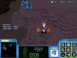 Rule 34 | aqua hair, arona (blue archive), aru (blue archive), blue archive, blue eyes, bullet, crossover, crystal, fake screenshot, gun, halo, handgun, health bar, kojiroh30, minimap, pink hair, push-button, rifle, starcraft, user interface, weapon