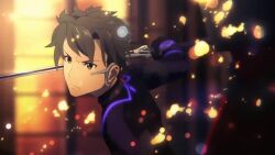 Rule 34 | animated, anime screenshot, asuna (sao), battle, city, dual wielding, eiji (sao), explosion, holding, kirito, long hair, night, rocket launcher, short hair, sound, sword art online, sword art online the movie: ordinal scale, tagme, video, weapon, yuna (sao)