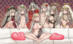 Rule 34 | 1futa, 6+girls, absurdres, animal ears, artificial vagina, blonde hair, blush, breasts, breasts out, bridal veil, cape, choker, commission, couch, crown, damagefloor, eye mask, fire emblem, fire emblem heroes, flower, futanari, gloves, grey hair, hair flower, hair ornament, harem, hat, heart cushion, highres, large breasts, large penis, long hair, meme, multiple girls, multiple persona, navel, nintendo, nipples, penis, piper perri surrounded (meme), pirate hat, pussy, rabbit ears, red eyes, sex toy, sharena (fire emblem), short hair with long locks, small breasts, thrasir (fire emblem), tiara, veil, veronica (brave princess) (fire emblem), veronica (bride) (fire emblem), veronica (fire emblem), veronica (pirate) (fire emblem), veronica (spring) (fire emblem), veronica (valentine) (fire emblem)
