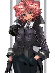 gloves lowres pantyhose pink_hair punpun short_hair solo tagme