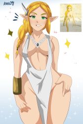 absurdres armband breasts dress hair_ornament highres karbuitt looking_at_viewer nintendo princess_zelda the_legend_of_zelda the_legend_of_zelda:_breath_of_the_wild the_legend_of_zelda:_tears_of_the_kingdom white_background white_dress