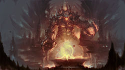 Rule 34 | 10s, 2013, cave, chthon, claws, cyl1981, demon, english text, fangs, fire, highres, monster, no humans, quake (series), quake 1, realistic, spikes, wide shot