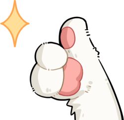 Rule 34 | artist request, hand focus, infinity nikki, lowres, momo (nikki), nikki (series), no humans, official art, pawpads, sparkle, thumbs up, transparent background