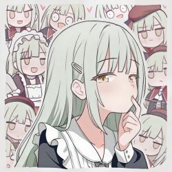 ave_mujica_(bang_dream!) bang_dream! bang_dream!_it&#039;s_mygo!!!!! green_hair hat highres maid maid_headdress mortis_(bang_dream!) mortis_(costume)_(bang_dream!) upstang1 wakaba_mutsumi yellow_eyes