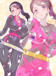 Rule 34 | blue eyes, bodysuit, brown hair, momochi kasumi, ninja, ninja outfit, sendai majin, shuriken sentai ninninger, solo, super sentai