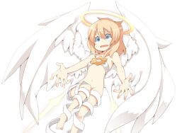 1girl angel angel_wings blonde_hair blue_eyes breasts feathered_wings frfr game_cg halo hexagram large_breasts lucifina_(mon-musu_quest!) mon-musu_quest! mon-musu_quest:_paradox naked_ribbon navel nose open_mouth outstretched_arms ribbon scared star_of_david thighs variant_set white_ribbon white_wings wings yellow_halo