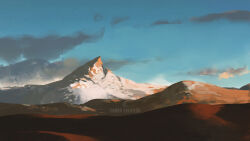 cambocreation cloud landscape mountain mountainous_horizon no_humans original painterly scenery sky snow watermark