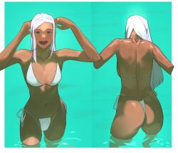 1girl ass bikini dark_skin highres hong_doo swimsuit tagme wedgie