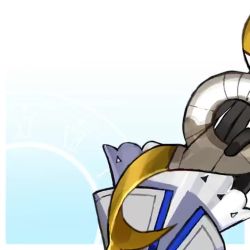 1girl animated blue_eyes blue_hair bouncing_breasts bow breasts chain glowing glowing_eyes hololive hololive_english keffiy large_breasts live2d long_legs official_art ouro_kronii ouro_kronii_(1st_costume) short_hair sword video virtual_youtuber wada_arco weapon