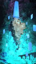 2others meiko_(blue_crystal)_(vocaloid) crystal highres monolith_(object) monument multiple_others original pixiv_fantasia rock scenery swd3e2 tagme