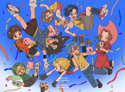 3girls 5boys digimon digimon_adventure glasses highres ishida_yamato izumi_koshiro kido_jo koromon mochimon multiple_boys multiple_girls nyaromon pukamon pyocomon tachikawa_mimi takaishi_takeru takenouchi_sora tanemon tokomon tunomon yagami_hikari yagami_taichi
