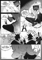 1girl absurdres ant_tenna armlet bracelet deltarune furry furry_female highres jewelry long_hair pippins_(deltarune) reptile_girl shadowguy_(deltarune) sharp_teeth shuttah_(deltarune) susie_(dark_world)_(deltarune) susie_(deltarune) teeth vokoy zapper_(deltarune)