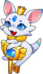 1other blue_eyes blue_gemstone crown dragon dragon_village_(series) dragon_village_collection furry game_cg gem key lowres mini_crown neck_fur official_art third-party_source tilki_(dragon_village) transparent_background