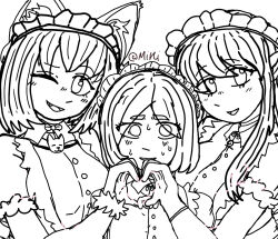 annette_(isekai_shikkaku) girly_pose isekai_shikkaku maid maid_headdress sacchan_(isekai_shikkaku) tama_(isekai_shikkaku)
