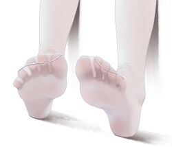 1girl absurdres feet foot_focus highres no_shoes original out_of_frame pantyhose shenmi_de_xigua simple_background soles toes white_background white_pantyhose