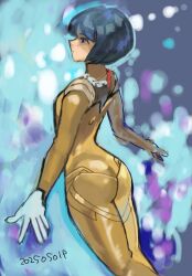 1girl artist_request ass bodysuit gundam gundam_gquuuuuux shiiko_sugai skin_tight tagme