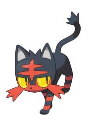 Rule 34 | absurdres, animal focus, artist request, cat, closed mouth, full body, gen 7 pokemon, highres, litten, nintendo, no humans, official art, pokemon, pokemon (creature), pokemon focus, pokemon sm, slit pupils, solo, third-party source, transparent background