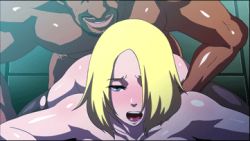 1boy 1girl animated animated_gif animification april_fools blonde_hair blue_eyes blush breasts butcha-u daniel_strauss dark-skinned_male dark_skin doggystyle eroquis! hetero injuu_kangoku interracial large_breasts lowres nude open_mouth original rail_schwartz sex sex_from_behind thighs vaginal